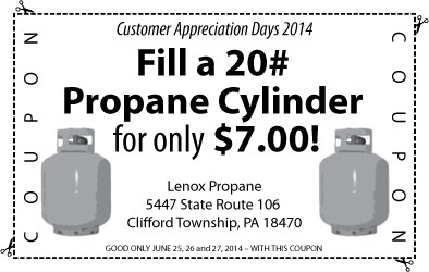Lenox Propane Coupon 2014 - $7 for 20# refill