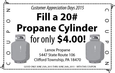 Lenox Propane Coupon 2015 - $4 for 20# refill